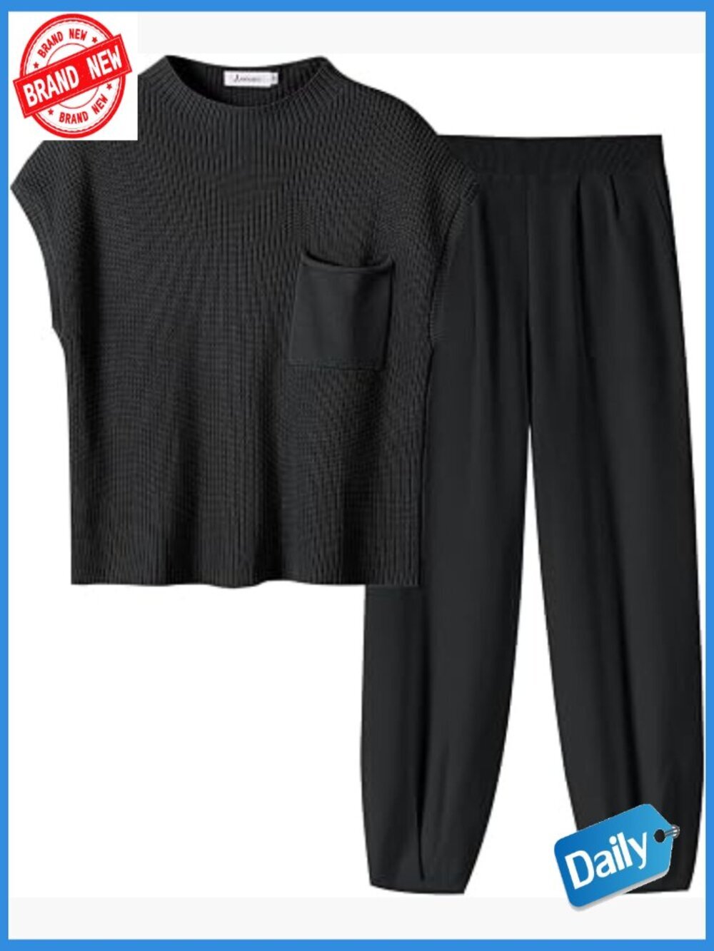 Women's Two Piece Outfits Crop Top Pants Travel Set